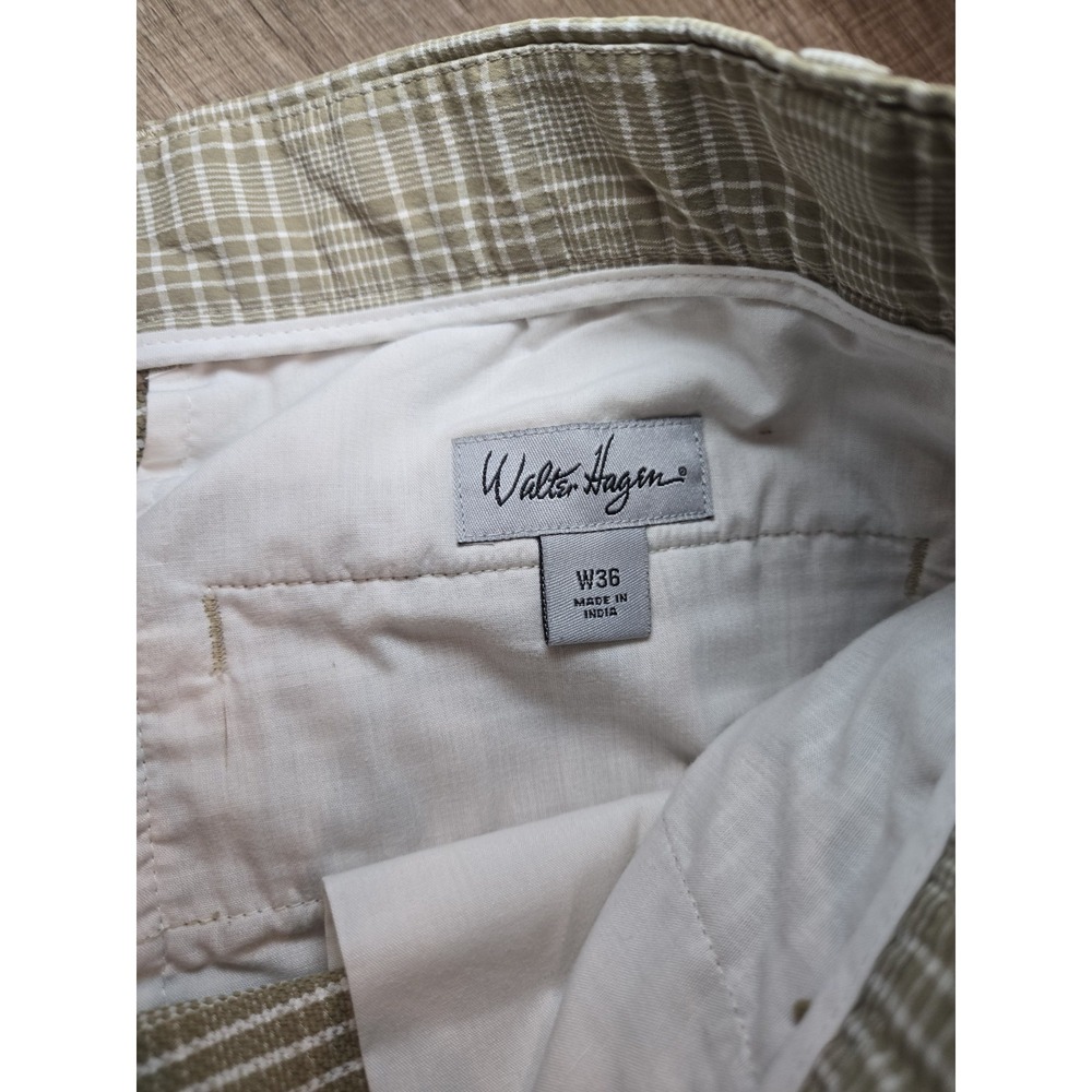 Men's Walter‎ Hagen Plaid Tan & White And Balck And White Golf Shorts Size 36 - Picture 3 of 5